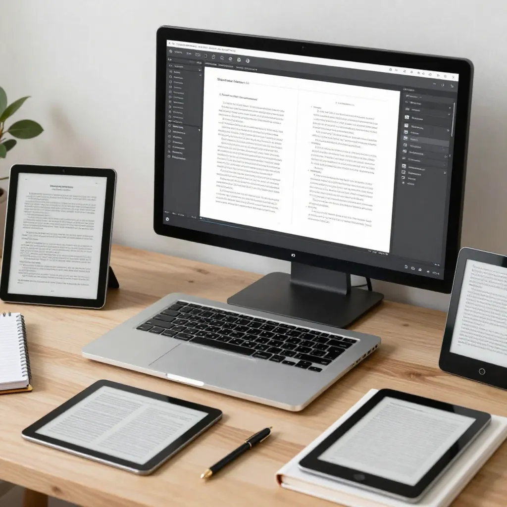 Typography and layout design workspace